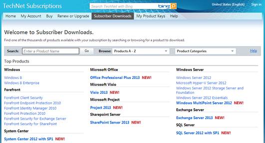 Description: The TechNet Portal, once you have a subscription, login and download.