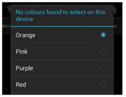 Select the color option and choose a color from the drop-down menu that appears.
