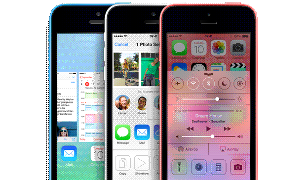 iOS 7 is designed to match the iPhone 5C
