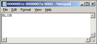 Examining unstructured FILESTREAM content in Notepad.
