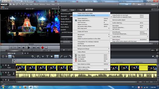 Video and audio from a single source will display here as one track, but separation requires only a mouse click