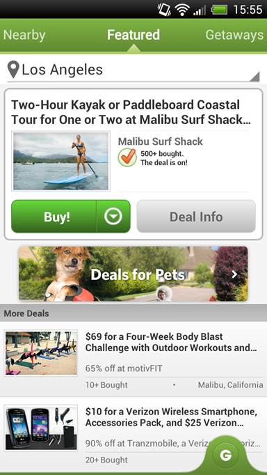Groupon delivers daily offers and savings of up to 90 percent on events