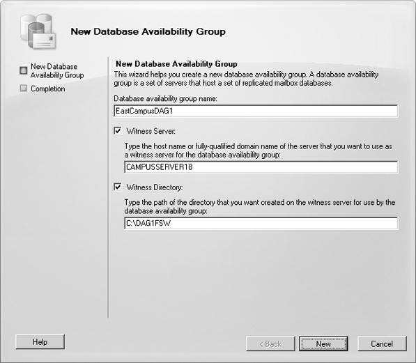 Set the database availability group name and file locations.