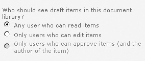Adjusting draft item security for a document library