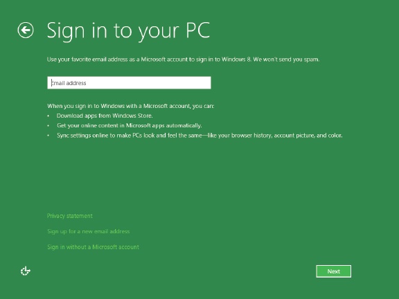Signing in with your Microsoft account