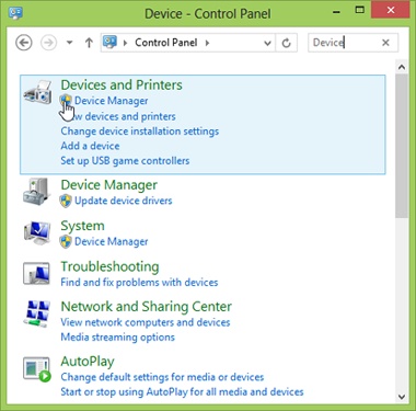 Opening Device Manager from Control Panel