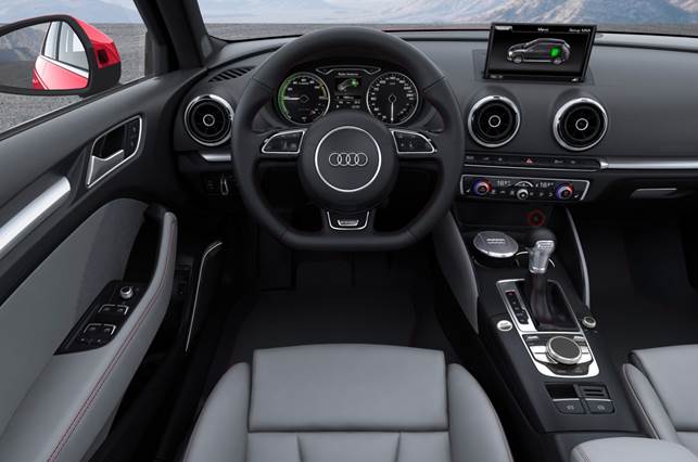 The interior is much like that of a conventional Audi A3, albeit predictably more refined in EV mode