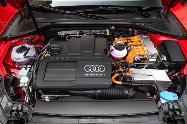 The A3 e-tron is powered by a 148bhp 1.4-litre TFSI petrol engine and a 99bhp electric motor