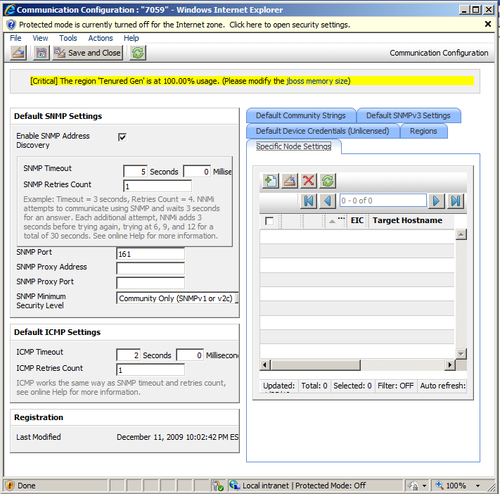 Configuring SNMP community names in NNMi