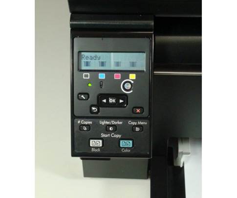 The 2-line by 16-character LCD display is backlit and as well as the standard controls for starting and stopping tasks