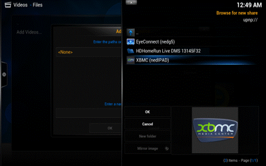 Step 3: find XBMC library just created on other devices