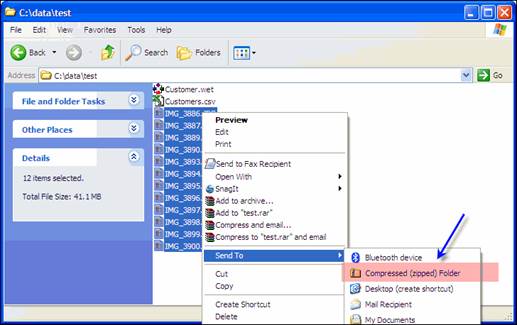 You can open a file in a specific program, compress it into a zipped folder to save space and create desktop shortcuts