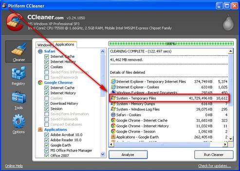 Disk Cleanup tool can help keep your disk reasonably clean