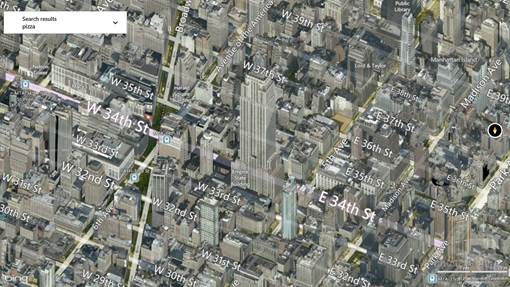 Try Bing Maps on your Windows 8 device for a handy pseudo-3D view