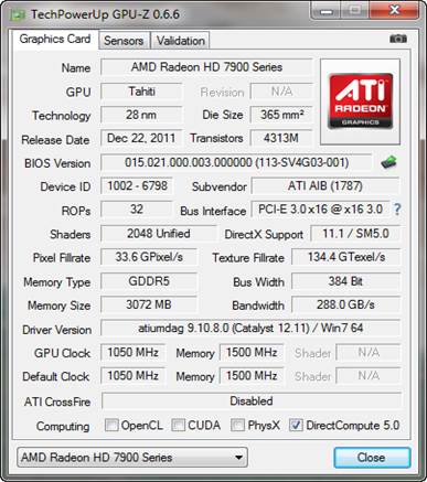 The specifications of the standard Radeon HD 7970 GHz Edition