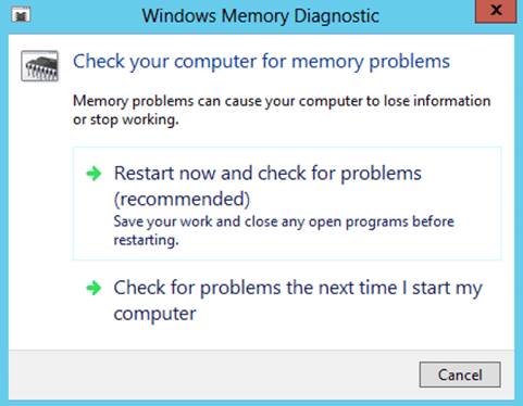 Windows’ built-in memory diagnosing tool can help to establish if you have a fault DIMM