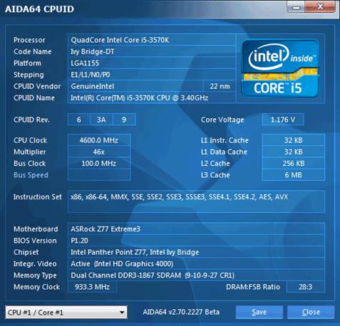 Overclocking Intel Core i5-3570K to 4.6 GHz