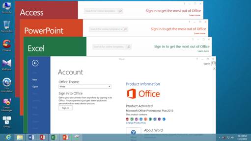 In Office 2013, Word, PowerPoint and Excel all allow you to present your documents online to others