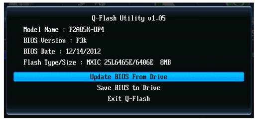 Q-Flash Utility v1.05