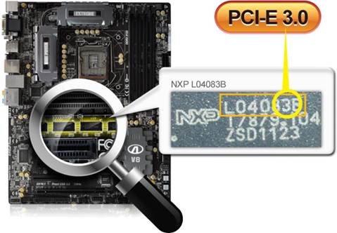 By adapting PCI-E 3.0 quick switch IC onboard, the ASRock motherboards can support the Next-Gen PCI-E 3.0!