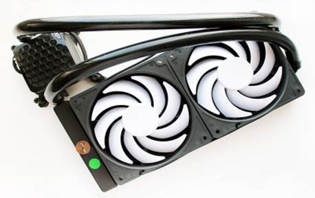 Swiftech H220 includes a radiator with fan, a pump/waterblock combo and 2 pipes