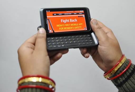 'Fight Back' app allows a woman in India to alert her family and friends with just the press of a button