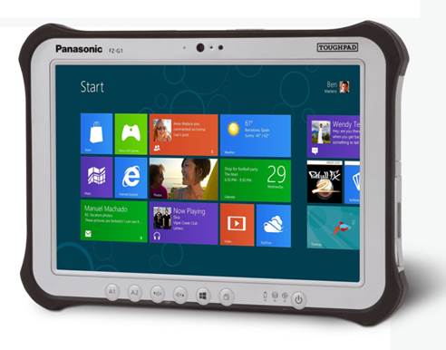 Panasonic Toughpad FZ-G1 - It is military strong as it is all-weather IP65 dust and water resistant. The 10.1-inch tablet also runs pretty quick with Windows 8 installed and an i5vPro™ Processor.