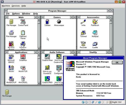 You can even enjoy some computing from years ago with VirtualBox