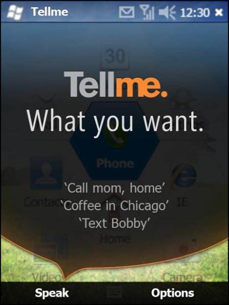 Developers can take advantage of Microsoft's TellMe service, which can be accessed by long pressing the Start button.