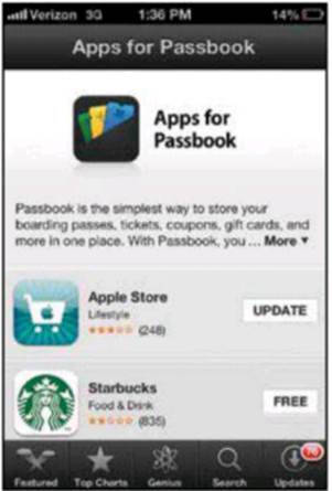 The App Store contains a selection of the most popular Passbook-compatible apps.