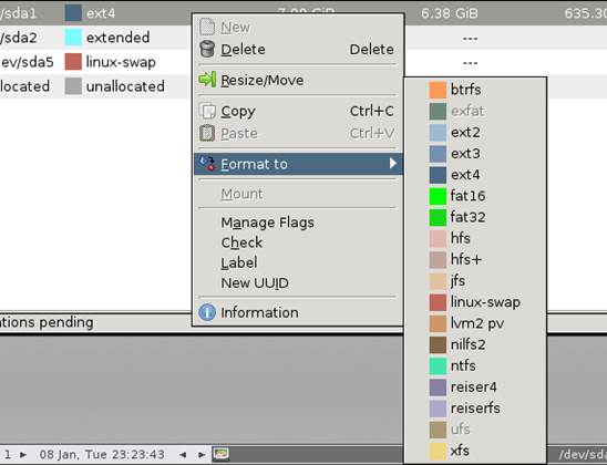 Format spare hard-drive space as ‘ext4’ to ensure the best compatibility with Ubuntu