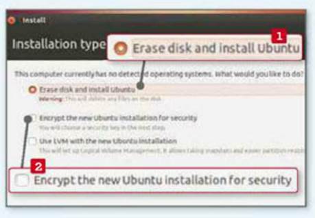 Because the old computer will only be used as a server, you can select ‘Erase disk and install Ubuntu’