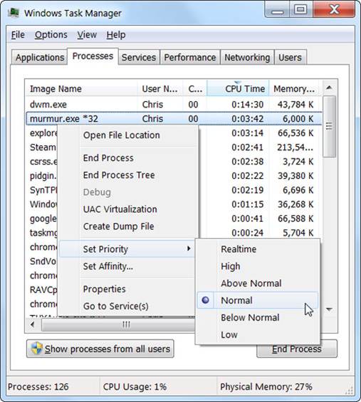 In Task Manager’s Processes tab, click the CPU or Memory categories to sort them so that the processes using the most resources rise to the top