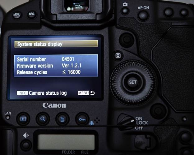 Description: Canon EOS-1D X shutter count