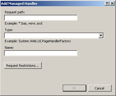 Add Managed Handler dialog box.