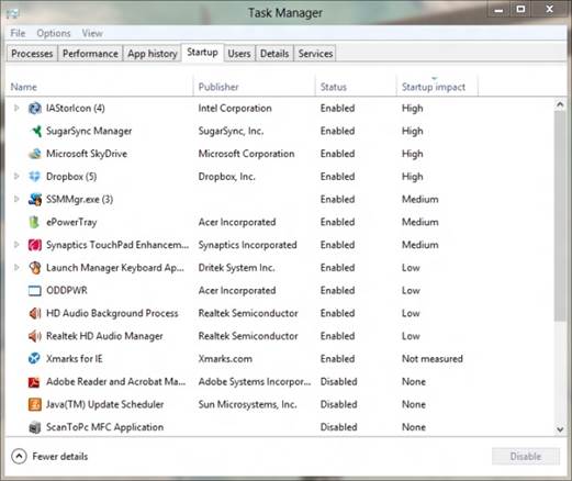 It’s now possible to disable startup items in Task Manager