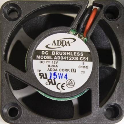 PSU is cooled by a 40x40x20mm ADDA AD0412XB-C51 fan