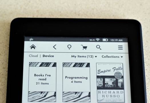 you will see a black toolbar with the name of your Kindle 