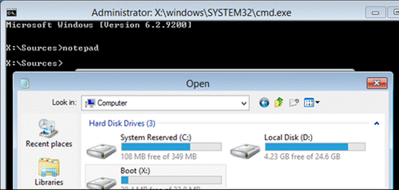 Users can use the Windows installation disk to copy data when the computer cannot boot into the operating system.