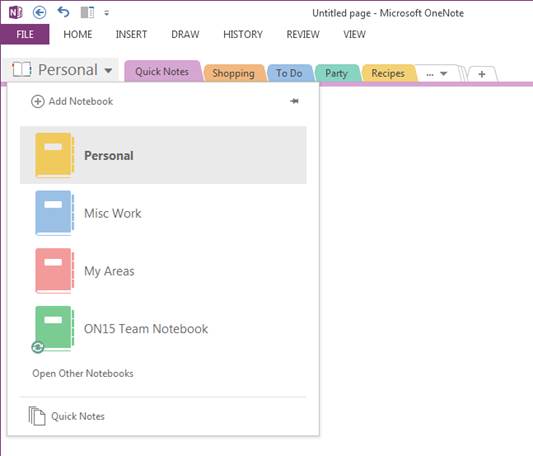 Add shared & private notes in OneNote