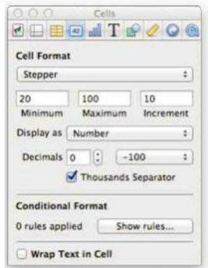 Step by step: For most cell controls, the Cell Inspector lets you set minimum values for the cell’s contents, as well as specifying increments