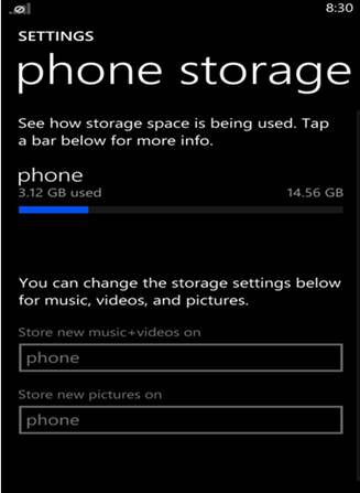 Phone storage application