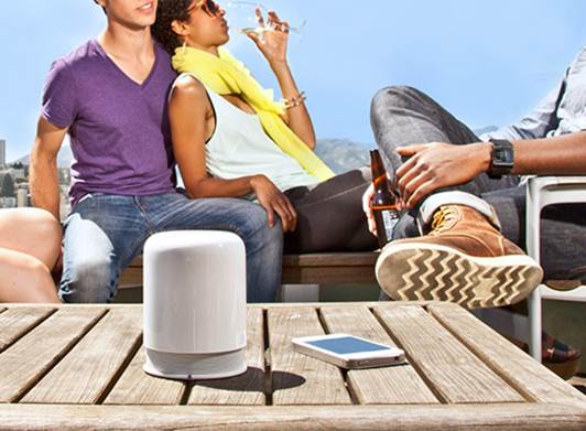 sound everywhere -  It's stylish and lasts longer than most other Bluetooth speakers around