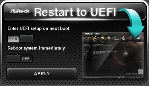 The Restart to UEFI utility