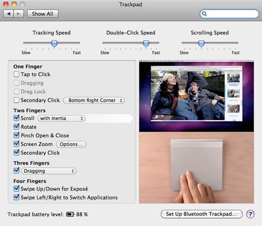 Handy hints: The standard Trackpad pane in System Preferences has superb video clips to demonstrate each gesture that it can support