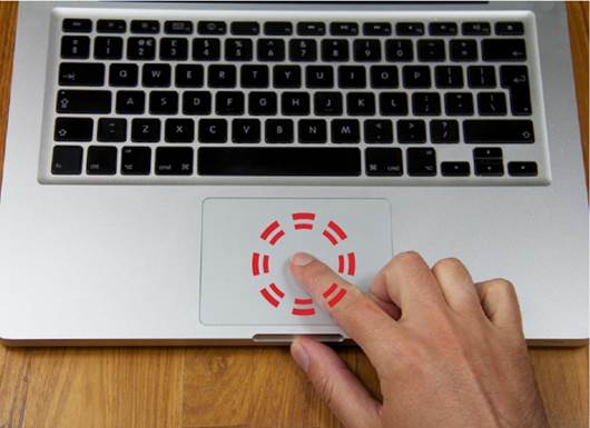 Tap once to select an item on the screen, check a box, or click a button. While many gestures work equally well on the Magic Mouse and trackpad, tapping is a trackpad-only gesture.