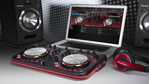Good vibe: The DDJ-WeGo gets on great with a MacBook Pro