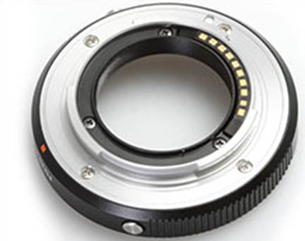 This is Fujifilm’s adapter which allows use of Leica M-mount lenses on the X-E1 and the X-Pro1. The simply third-party versions have no electronic contacts, and therefore do not provide error correction options for lens.