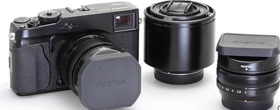 This is the brother of X-E1, the X-Pro1 with fixed lenses labeled the 18mm, 35mm and 60mm when you pack them for transporting. The rectangular hoods for the 18mm and 35mm add more for transporting and cannot be used with conventional clip hoods, while the 60mm’s hood is deeply impractical.