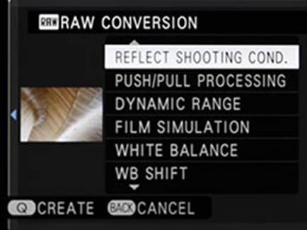 You can choose to simply reflect the shooting conditions, or select processing parameters to try.